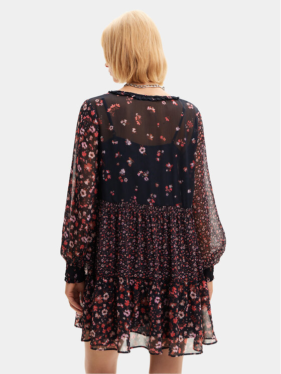 Desigual Desigual Nyári ruha Doque 24SWVW20 Fekete Regular Fit