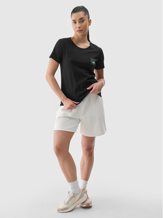 4F 4F T-Shirt 4FRSS24TTSHF2547-20S Czarny Regular Fit