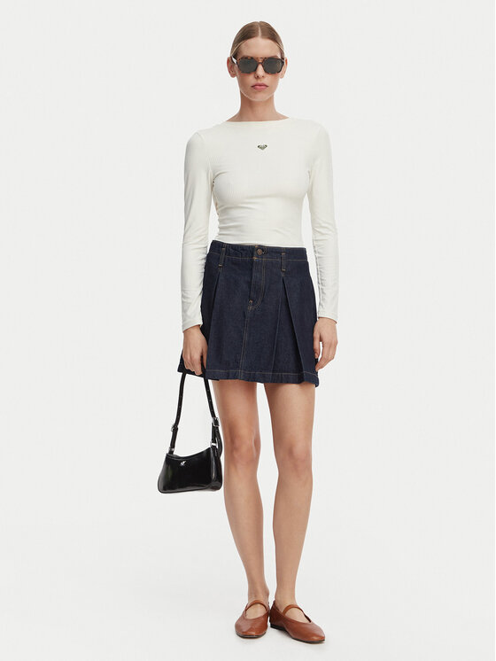 Roxy Roxy Pikkade varrukatega T-särk ERJKT04364 Valge Slim Fit