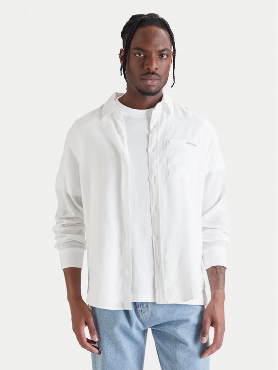 Calvin Klein Jeans Cămașă LV04RF121G Alb Regular Fit