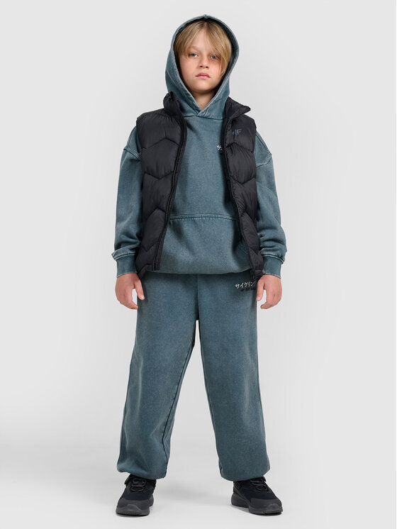 4F 4F Kamizelka OUTERWEAR Czarny Regular Fit