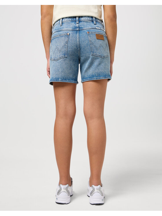 Wrangler Wrangler Szorty jeansowe BOYFRIEND SHORT Niebieski Loose Fit