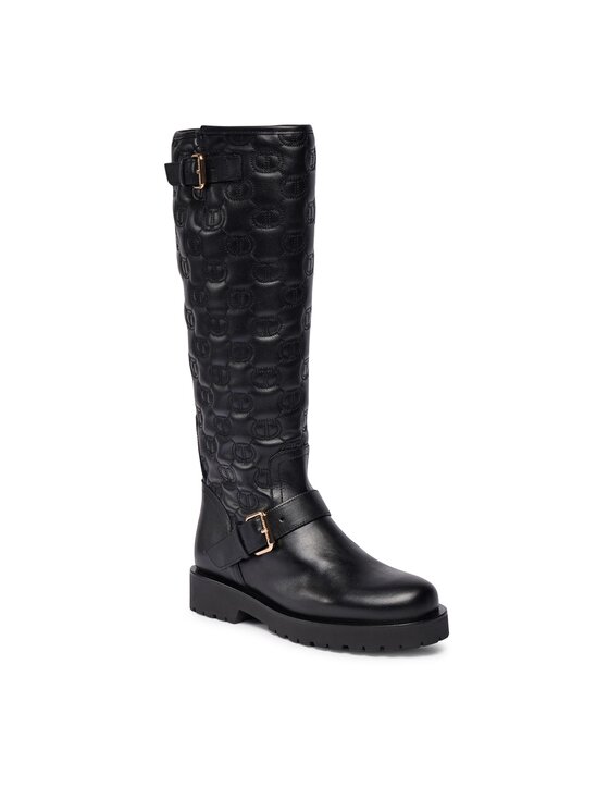 TWINSET TWINSET Jātnieku tipa zābaki 232TCT058 Melns