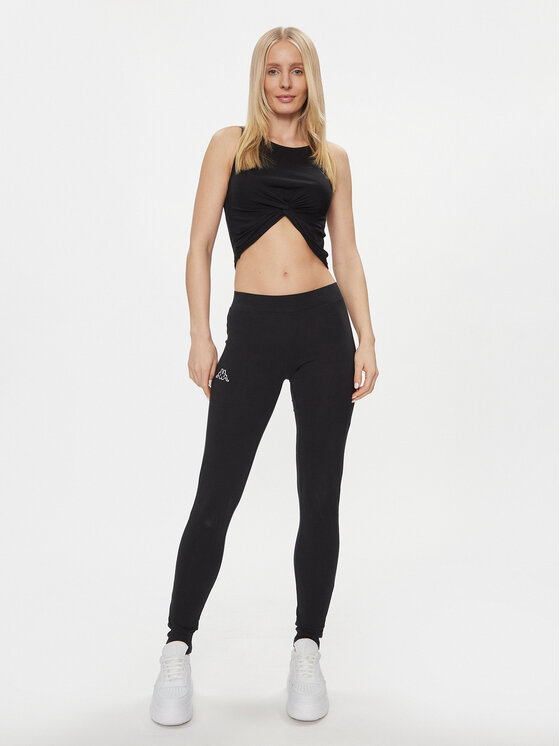 Kappa Kappa Leggings Zapri 303MJB0 Fekete Slim Fit