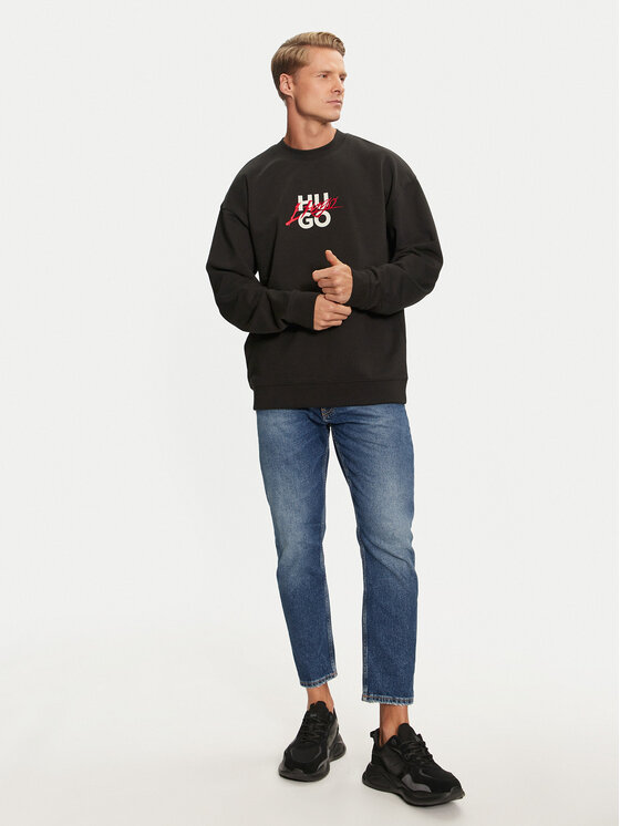HUGO Hugo Bluza Dlongny 50521081 Czarny Relaxed Fit