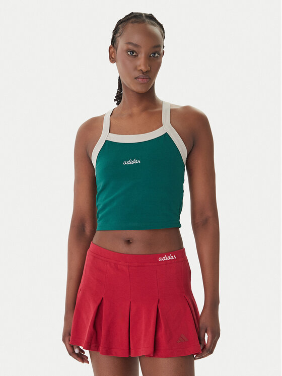 adidas Top Seasonal Essentials Colorpop JZ0195 Zielony Slim Fit