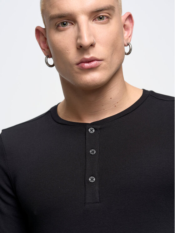 BIG STAR BIG STAR Bluzka icarus_906 Czarny Slim Fit