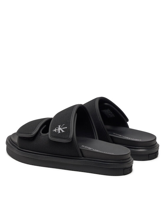 Calvin Klein Jeans Calvin Klein Jeans Şlapi Double Bar Sandal Mtl YM0YM01020 Negru