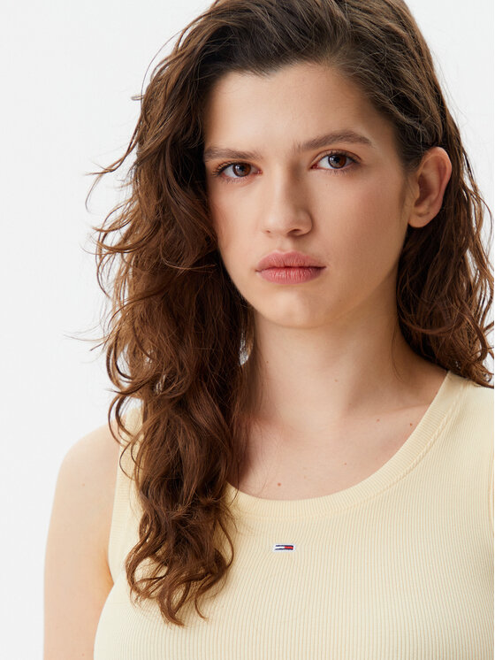 Tommy Jeans Tommy Jeans Top Essential DW0DW20673 Rumena Slim Fit
