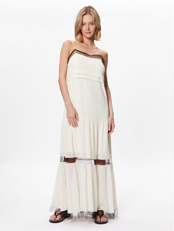 TWINSET TWINSET Лятна рокля 231TT2024 Екрю Regular Fit