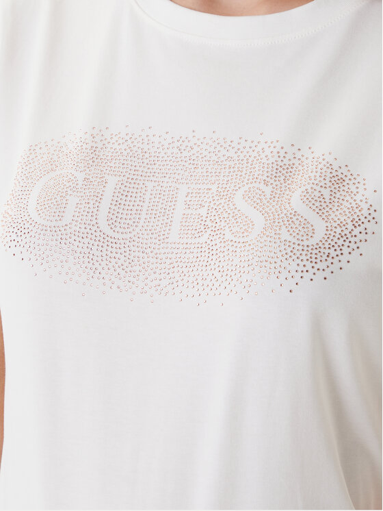 Guess Guess Marškinėliai V5YI08 J1314 Balta Regular Fit