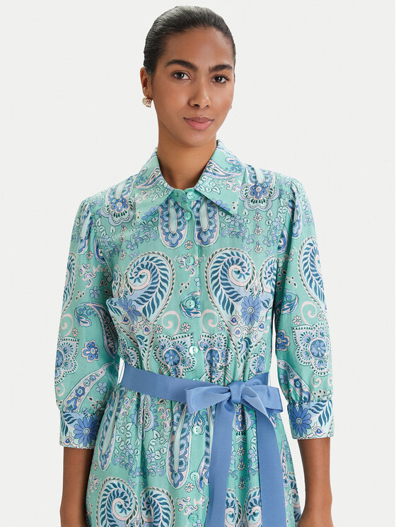 Luisa Spagnoli Luisa Spagnoli Sukienka koszulowa Pampa 543211 Zielony Regular Fit