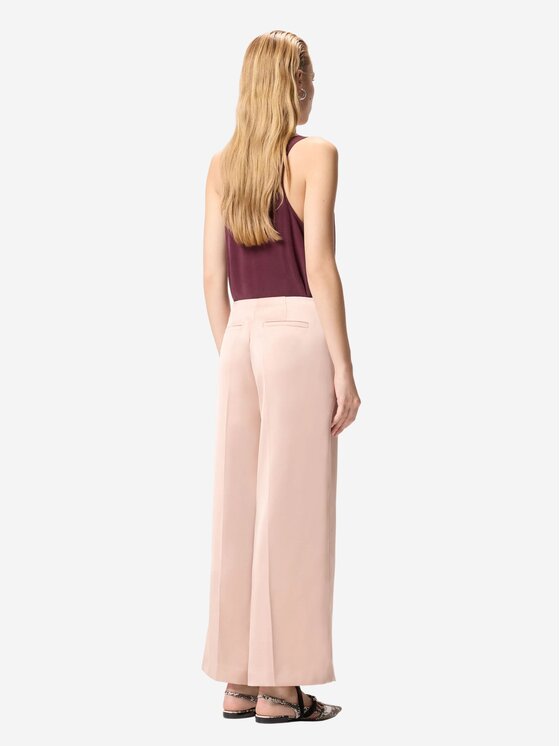 PINKO PINKO Spodnie damskie LIMONCELLO PANTALONE SATIN Różowy Regular Fit