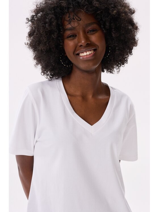blue shadow blue shadow T-Shirt Mango Biały Regular Fit