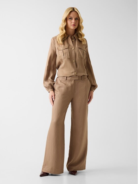 Guess Guess Kalhoty z materiálu 181488 Béžová Slim Fit