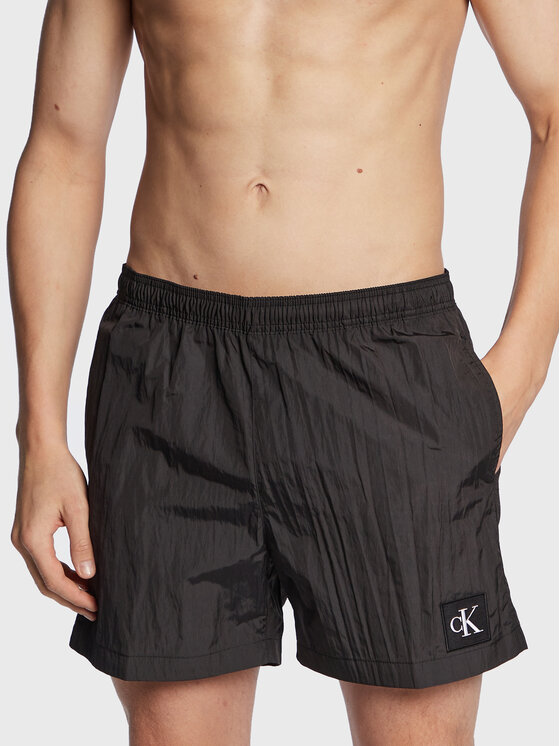 Calvin Klein Swimwear Peldšorti KM0KM00819 Melns Regular Fit