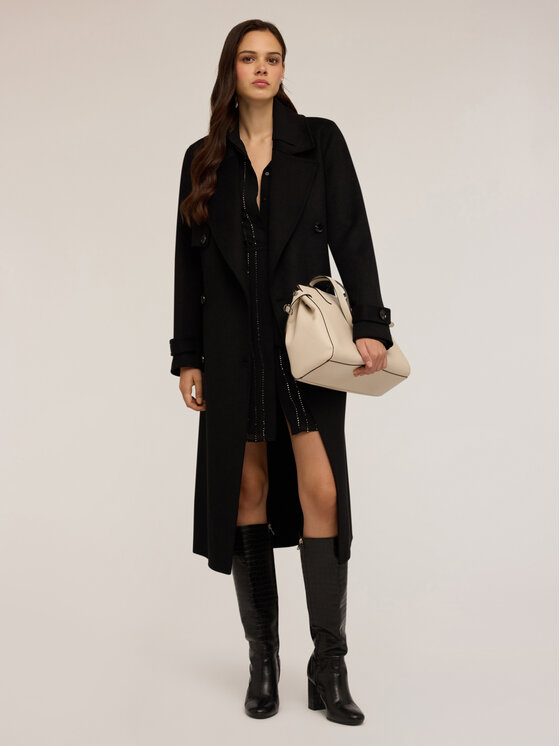 Motivi Motivi Cappotto di lana 0082Q000600N033 Nero Regular Fit