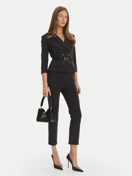 Elisabetta Franchi Elisabetta Franchi Pantaloni din material PA-132-61E2-V350 Negru Regular Fit