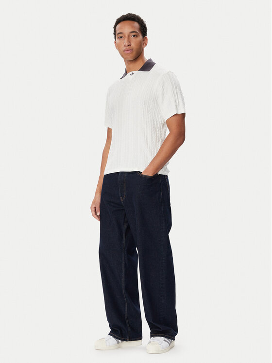 adidas Polo majica KR9765 Bela Loose Fit