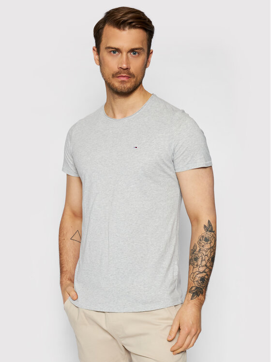 Tommy Jeans T-krekls Jaspe DM0DM09586 Pelēks Slim Fit