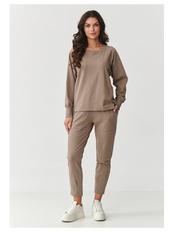 Makadamia Makadamia Dres M888 Beżowy Relaxed Fit