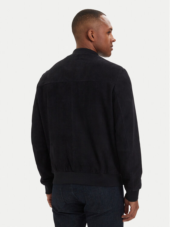 KARL LAGERFELD KARL LAGERFELD Kožená bunda 555011 562411 Tmavomodrá Regular Fit