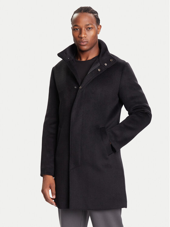 Guess Guess Kevad-sügis mantel M4BL30 WGJ82 Must Regular Fit