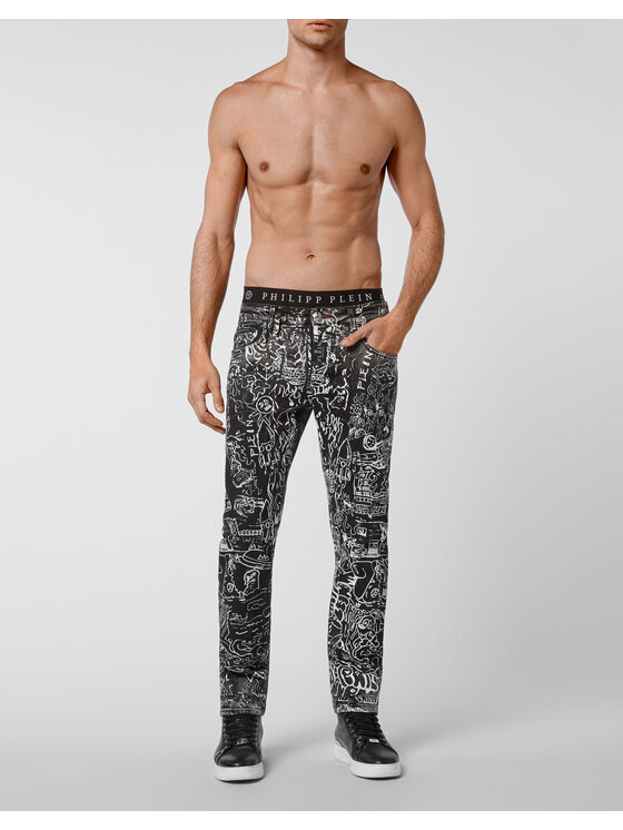 PHILIPP PLEIN PHILIPP PLEIN Džínsy 1925 Čierna Straight Leg
