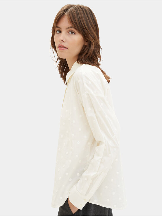 Tom Tailor Denim Tom Tailor Denim Srajca 1039361 Bela Regular Fit