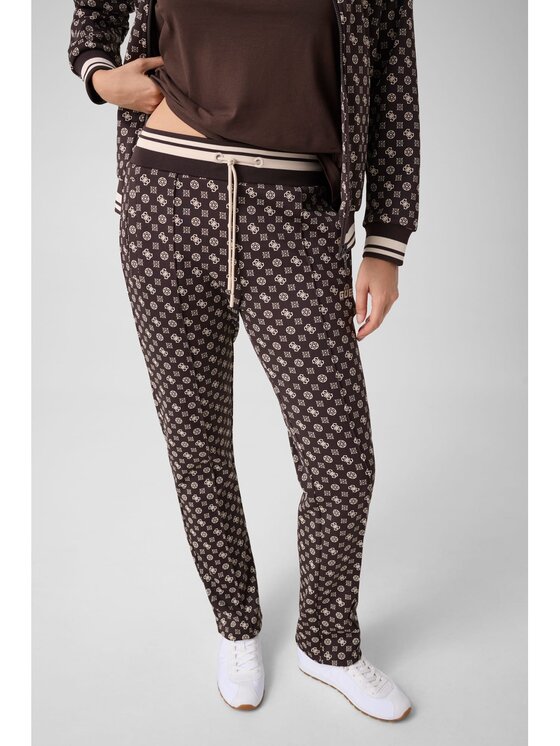 Guess Guess Kalhoty z materiálu 176829 Hnědá Classic Fit