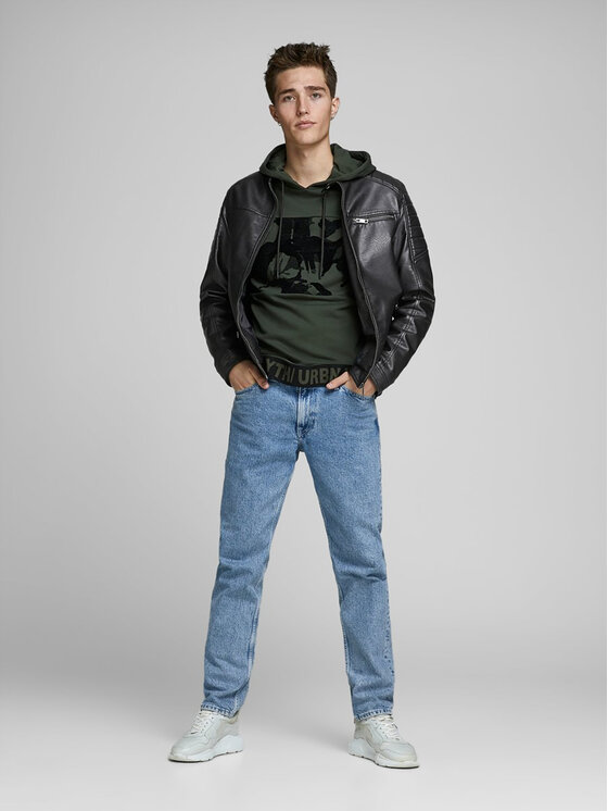 Jack & Jones Jack & Jones Bunda z imitácie kože Rocky 12147218 Čierna Regular Fit