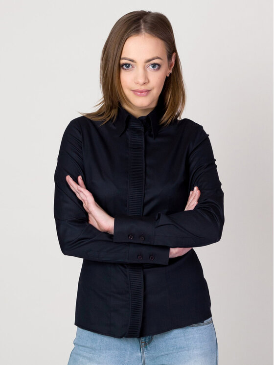 Willsoor Willsoor Koszula 60817 Czarny Slim Fit
