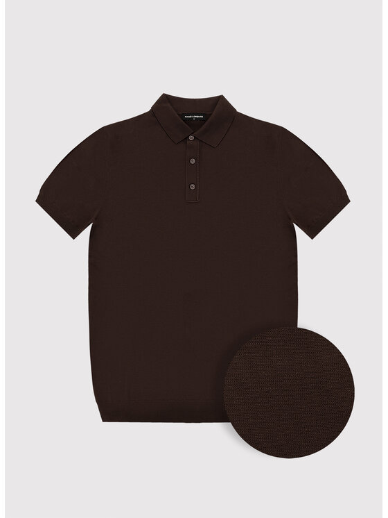 Pako Lorente Pako Lorente Polo P26SF-TX-024 Brązowy Classic Fit