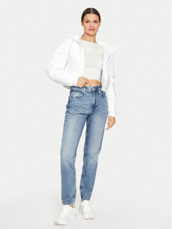 Tommy Jeans Tommy Jeans Geacă de iarnă DW0DW18313 Alb Cropped Fit