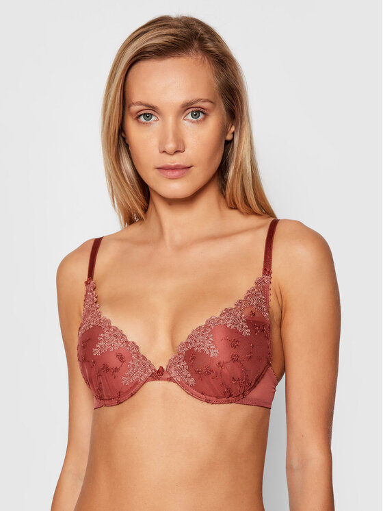 Calvin Klein Sheer Demi Bra with Logo Trim