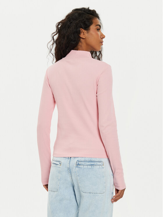 Tommy Jeans Tommy Jeans Bluse Tjw Essential Mock Neck DW0DW19830 Rosa Slim Fit