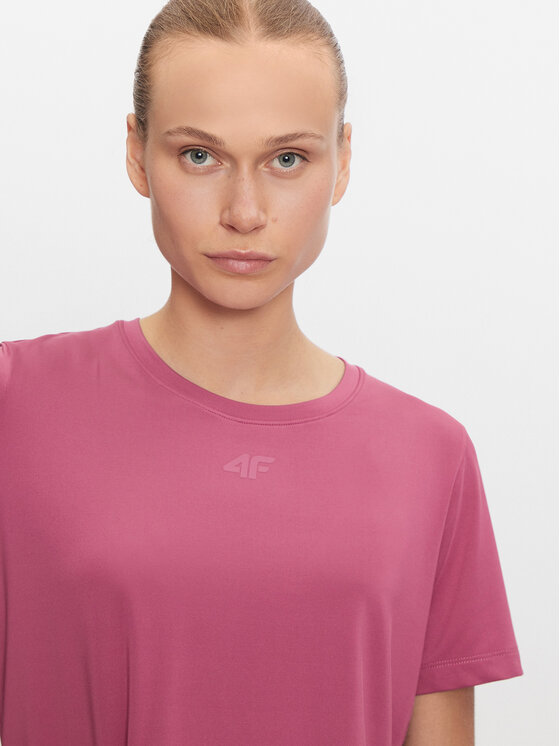 4F 4F Techniniai marškinėliai 4FWAW24TFTSF1012 Rožinė Loose Fit