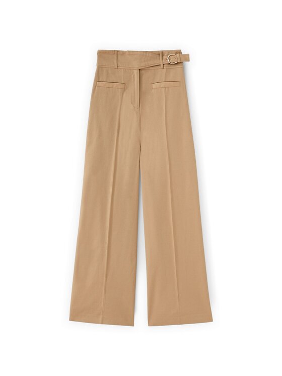 Motivi Motivi Spodnie materiałowe P039Q004445N0S2 Kremowy Over Fit
