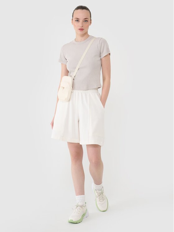 4F 4F T-shirt 4FRSS25TTSHF2696-83S Marrone Slim Fit