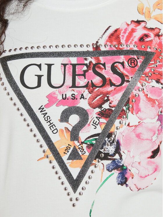 Guess Guess Marškinėliai W4BI23 J1314 Balta Regular Fit