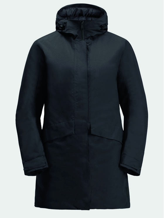 Jack Wolfskin Jack Wolfskin Kurtka zimowa Tempelhof Coat 1116151 Czarny Regular Fit