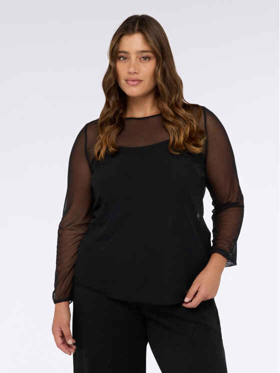 Fiorella Rubino Fiorella Rubino Bluzka G02ML008853N033 Czarny Slim Fit