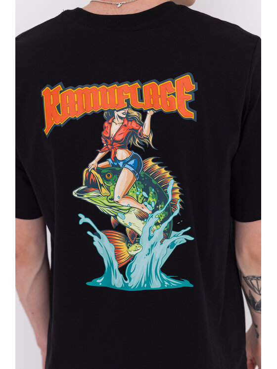 Kamuflage Kamuflage T-Shirt Wet Treasure Czarny Relaxed Fit