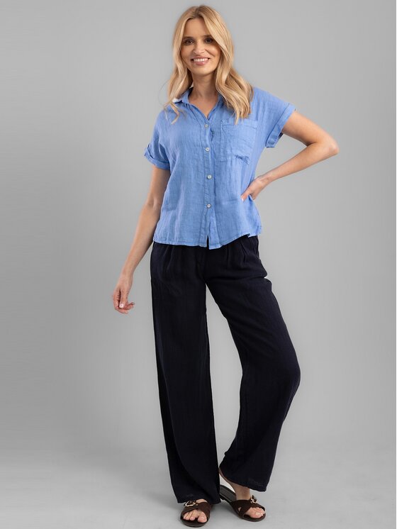 Perso Perso Bluzka CHCE255027F Niebieski Regular Fit