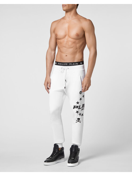 PHILIPP PLEIN PHILIPP PLEIN Jogger nohavice 3901 Biela Jogger Fit
