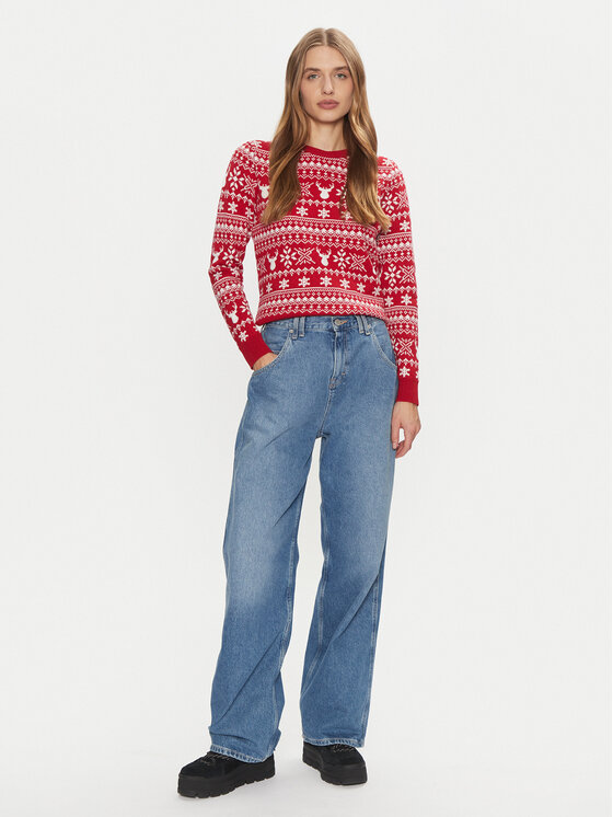 ONLY ONLY Sweater Xmas Winter 15327601 Piros Regular Fit