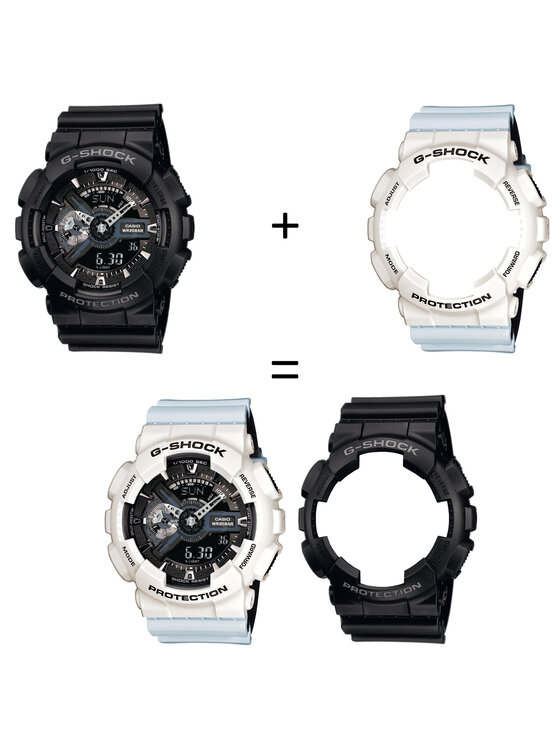 Casio Casio Zegarek SET GA-110-1BER + BEZEL 10395292 + PASEK 10527469 Biały