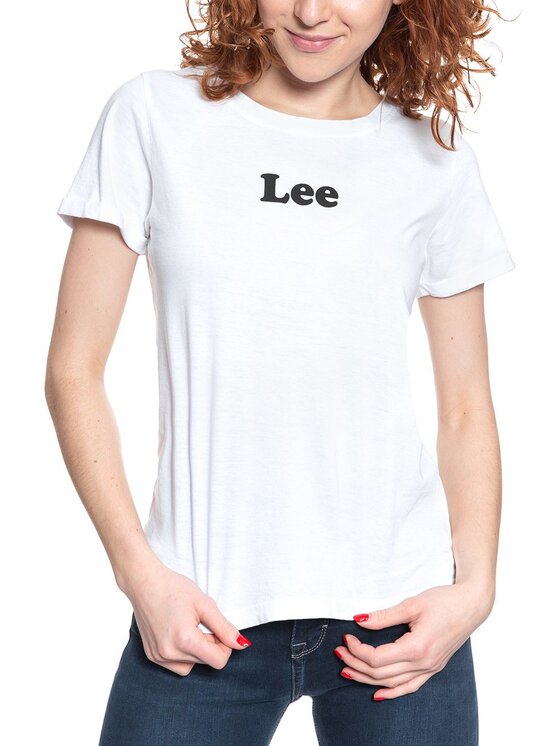 Lee Lee T-shirt LOGO T Bianco Slim Fit