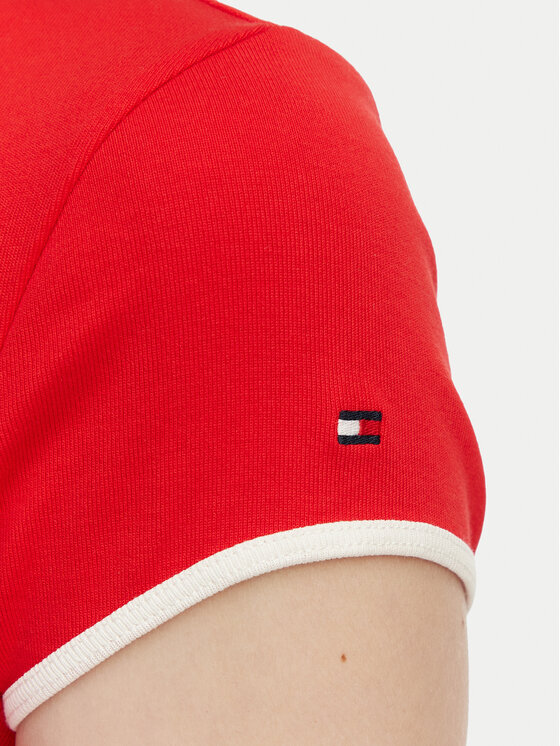 Tommy Hilfiger Tommy Hilfiger Majica WW0WW49245 Rdeča Slim Fit