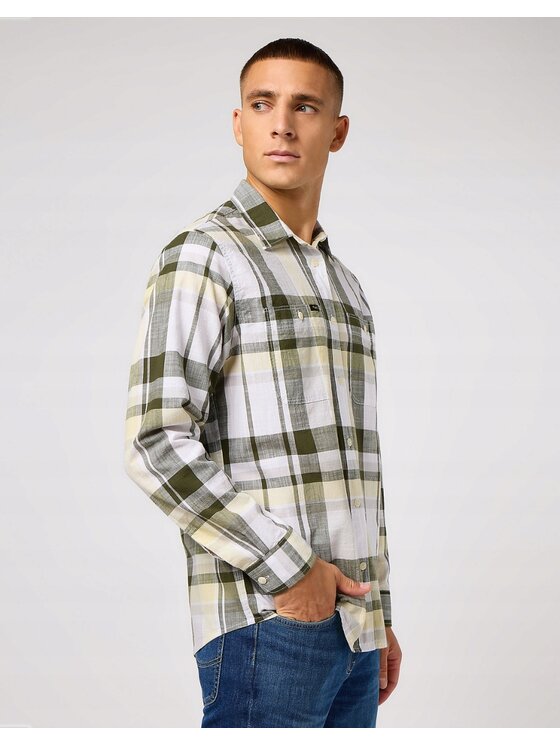 Lee Lee Koszula WORKER SHIRT 2.5 Zielony Relaxed Fit